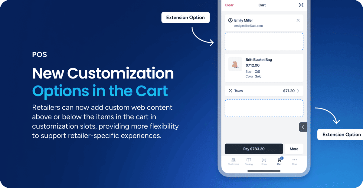 New customization options in the cart enhance retailer-specific experiences for customers.